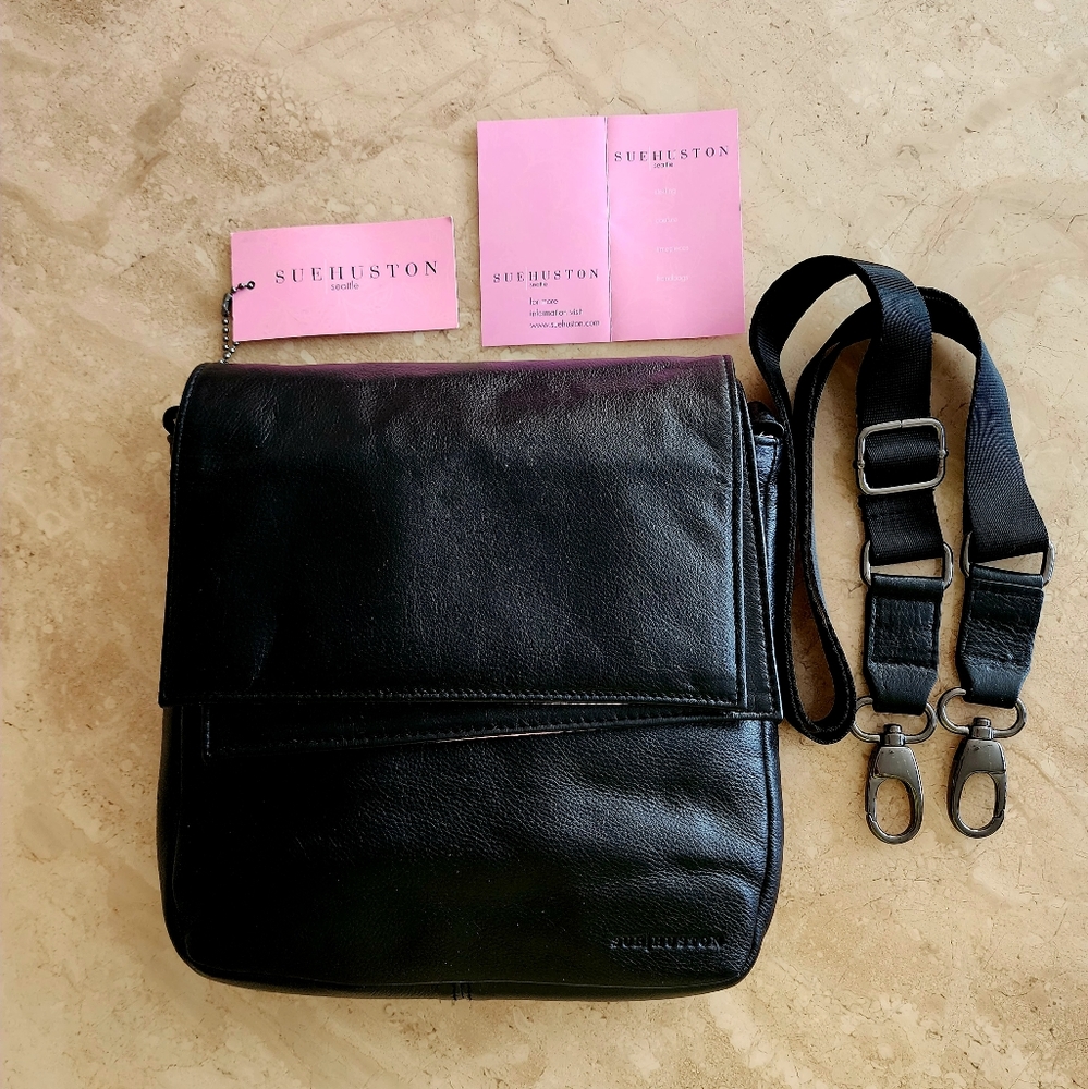 NWOT.  Sue Hudson Fine Leather Crossbody Handbag.